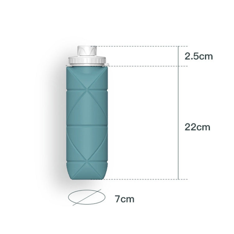 600ml Silicone Folding Cup Outdoor Sports Kettle Telescopic Cup(Cyan Blue) Eurekaonline