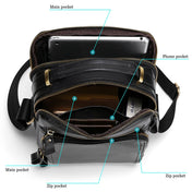 6028 Multifunctional Fashion Top-grain Leather Messenger Bag Casual Men Shoulder Bag (Coffee) Eurekaonline