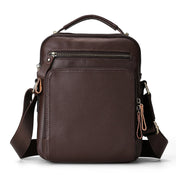 6028 Multifunctional Fashion Top-grain Leather Messenger Bag Casual Men Shoulder Bag (Coffee) Eurekaonline