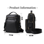 6028 Multifunctional Fashion Top-grain Leather Messenger Bag Casual Men Shoulder Bag (Coffee) Eurekaonline