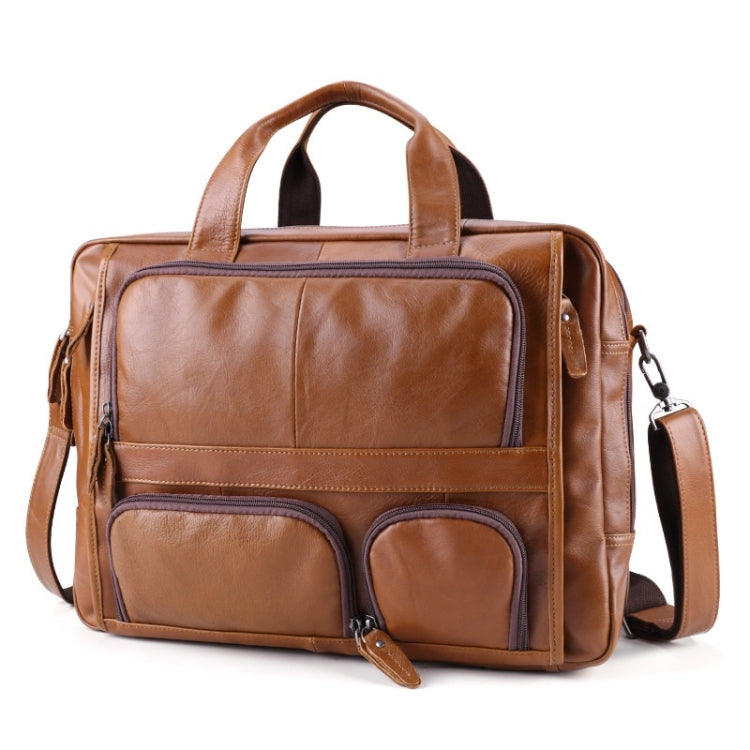 6477 17 Inch Men Laptop Bag Multi-Function Business Briefcase Messenger Bag(Brown) Eurekaonline