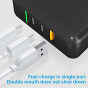 65W USB Ports x 1 + Type-C Port x 2 GaN Portable Mini Fast Charger Travel Charger with UK & US & EU Plug Set (White) Eurekaonline