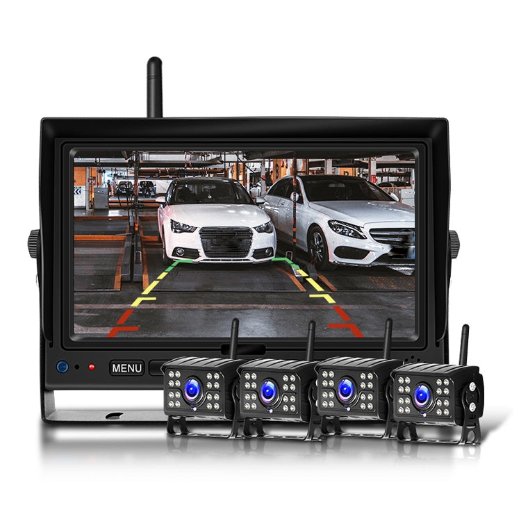 7 Inch Digital Wireless Reversing Image 1080P Video System Truck Monitoring Driving Recorder 4 Division+4 Night Video Camera Eurekaonline