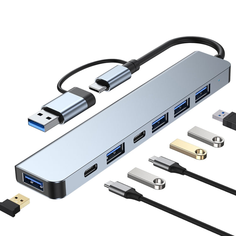 7 in 1 USB 3.0 and Type-C / USB-C to USB 3.0 USB 2.0 HUB Adapter Eurekaonline