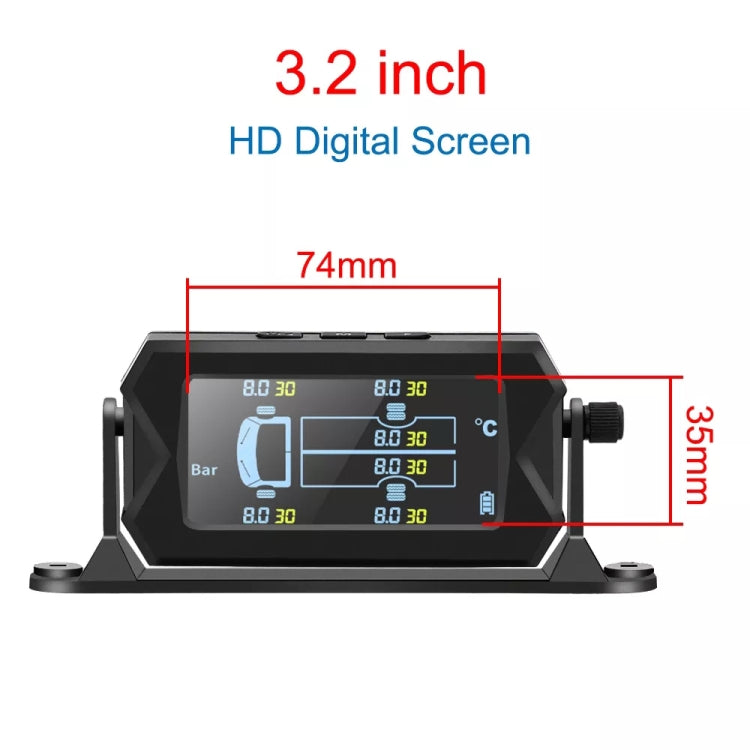 8 Bar Solar Wireless Tire Pressure Monitoring System TPMS 6 External Sensors for 6-wheel Truck Bus Eurekaonline