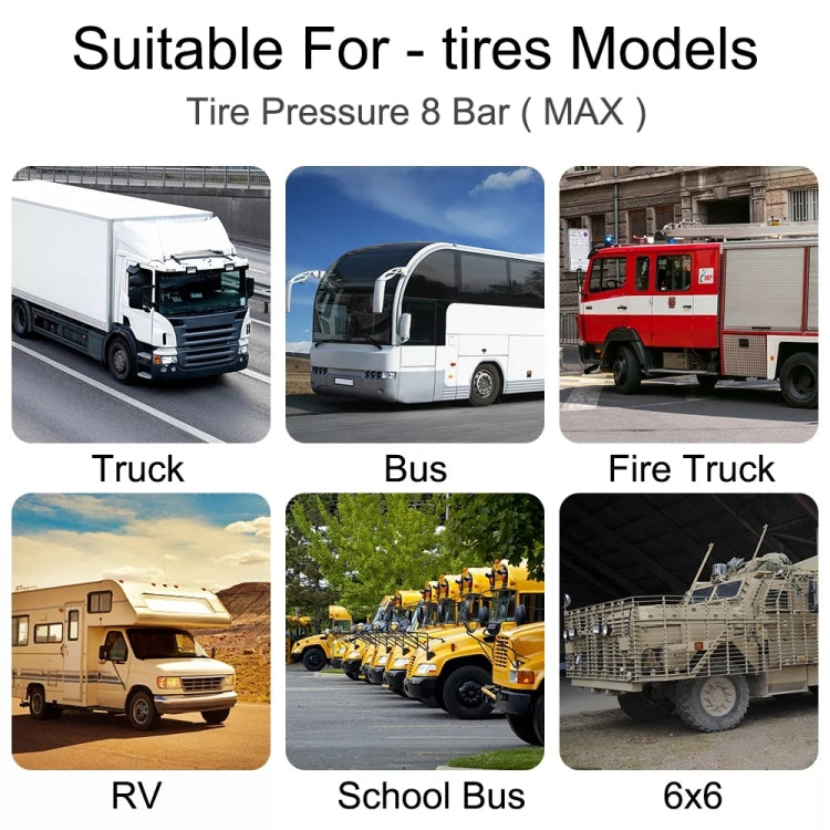 8 Bar Solar Wireless Tire Pressure Monitoring System TPMS 6 External Sensors for 6-wheel Truck Bus Eurekaonline