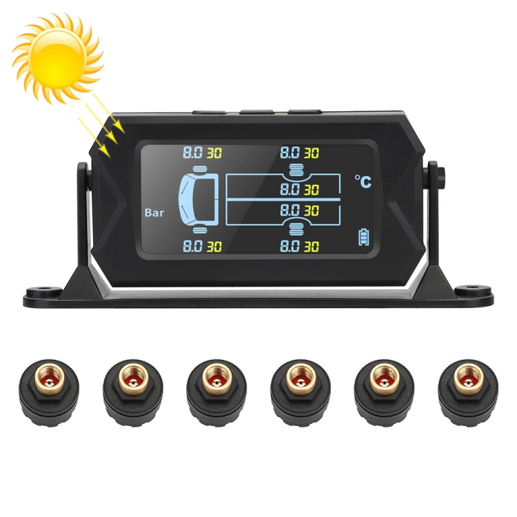 8 Bar Solar Wireless Tire Pressure Monitoring System TPMS 6 External Sensors for 6-wheel Truck Bus Eurekaonline