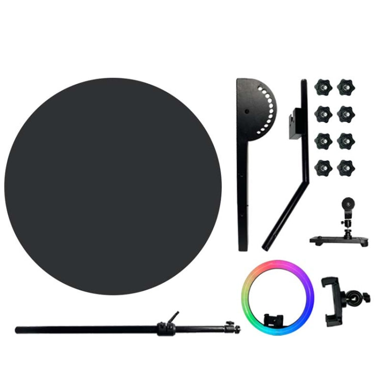 80cm RGB Fill Light Photo Booth Turning Led Camera Photo Spin Stand With Flight Case Eurekaonline