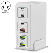 818H 120W Type-C + USB 6-Ports Desktop Fast Charger, Plug Type:AU Plug(White) Eurekaonline