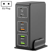 818H 120W Type-C + USB 6-Ports Desktop Fast Charger, Plug Type:EU Plug(Black) Eurekaonline