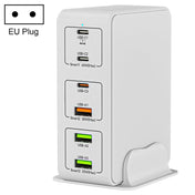818H 120W Type-C + USB 6-Ports Desktop Fast Charger, Plug Type:EU Plug(White) Eurekaonline