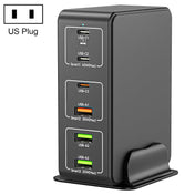 818H 120W Type-C + USB 6-Ports Desktop Fast Charger, Plug Type:US Plug(Black) Eurekaonline