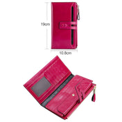 8239 Antimagnetic RFID Multi-function Leather Lady Wallet Large-capacity Purse with Detachable Card Holder (Rose Purple) Eurekaonline