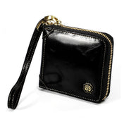 8251 Antimagnetic RFID Multi-function Oil Wax Leather Lady Zipper Wallet Purse with Lanyard(Black) Eurekaonline