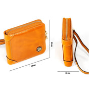 8251 Antimagnetic RFID Multi-function Oil Wax Leather Lady Zipper Wallet Purse with Lanyard(Coffee) Eurekaonline