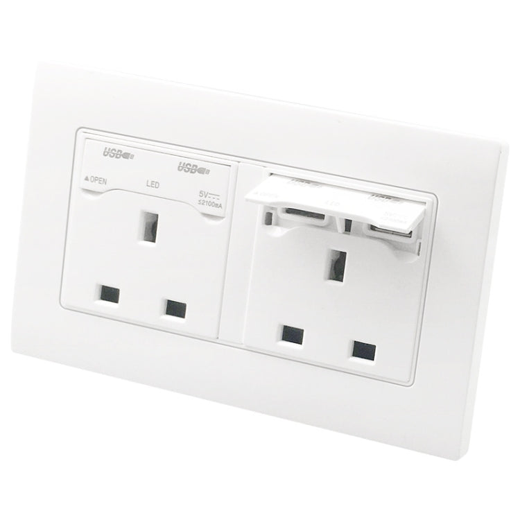 86 Type Three Hole USB Power Socket, UK Plug Eurekaonline