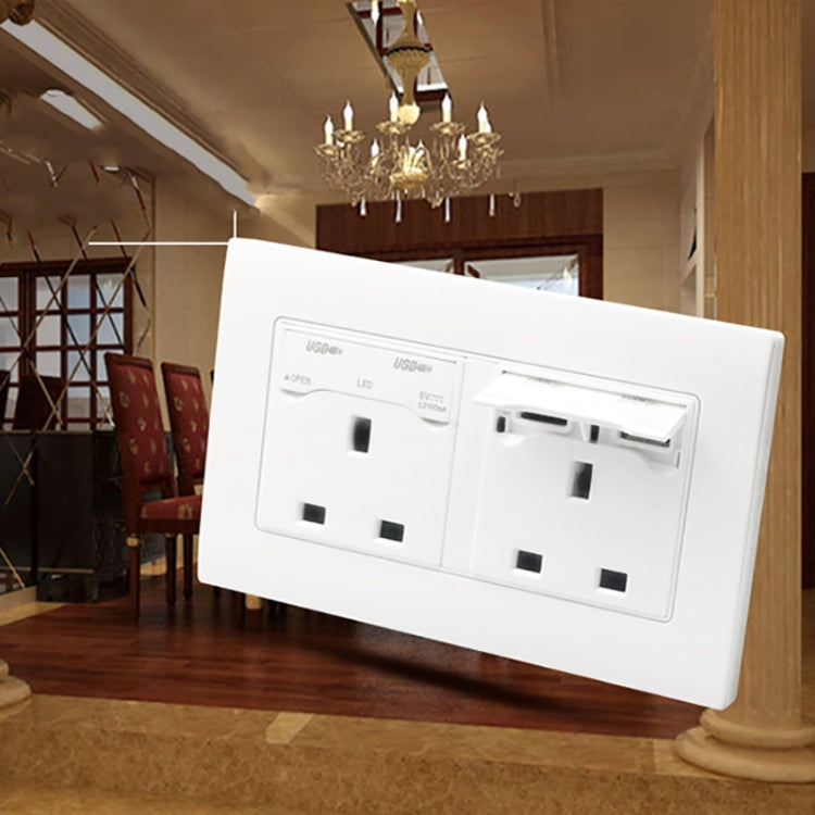 86 Type Three Hole USB Power Socket, UK Plug Eurekaonline