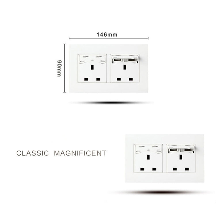 86 Type Three Hole USB Power Socket, UK Plug Eurekaonline