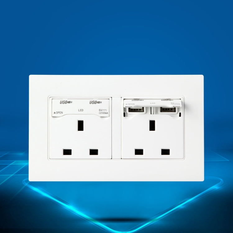 86 Type Three Hole USB Power Socket, UK Plug Eurekaonline