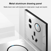 86mm Gray Aluminum Wire Drawing LED Switch Panel, Style:Five-hole USB Socket Eurekaonline