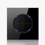 86mm Round LED Tempered Glass Switch Panel, Black Round Glass, Style:Four Billing Control Eurekaonline