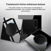 86mm Round LED Tempered Glass Switch Panel, Black Round Glass, Style:Telephone-Computer Socket Eurekaonline