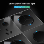 86mm Round LED Tempered Glass Switch Panel, Black Round Glass, Style:Three Billing Control Eurekaonline