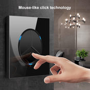 86mm Round LED Tempered Glass Switch Panel, Black Round Glass, Style:Three Open Dual Control Eurekaonline