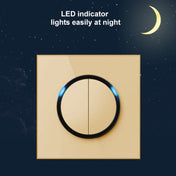 86mm Round LED Tempered Glass Switch Panel, Gold Round Glass, Style:Computer Socket Eurekaonline