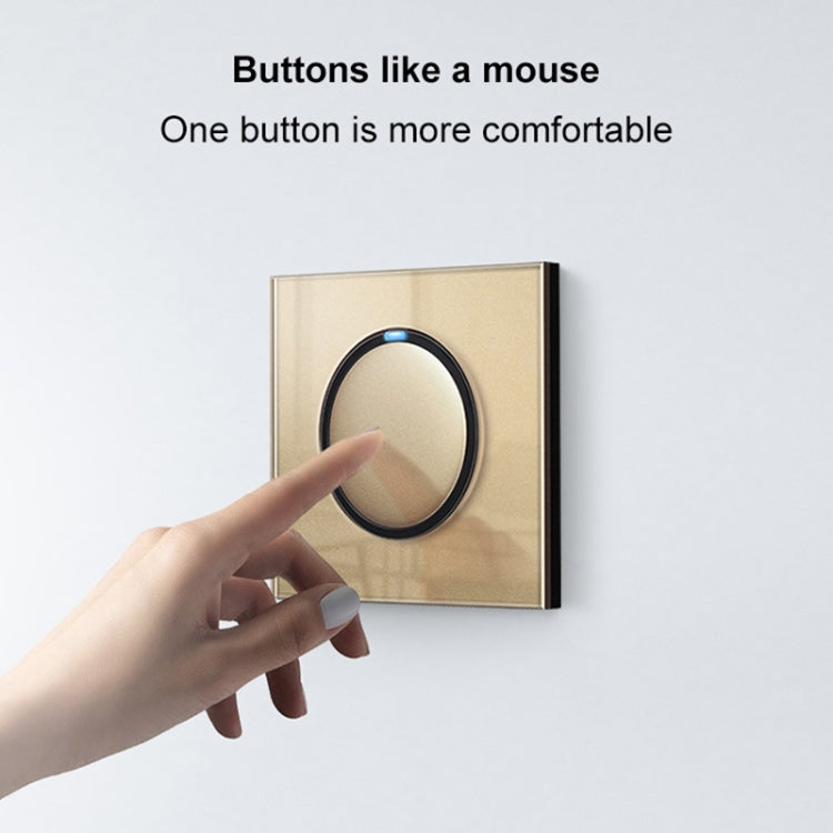 86mm Round LED Tempered Glass Switch Panel, Gold Round Glass, Style:Computer Socket Eurekaonline