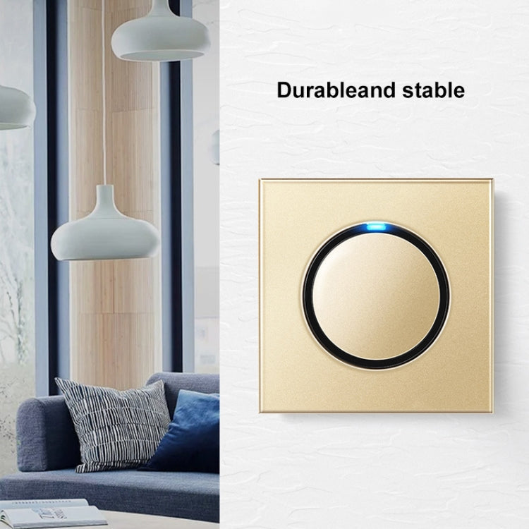 86mm Round LED Tempered Glass Switch Panel, Gold Round Glass, Style:One Open Multiple Control Eurekaonline