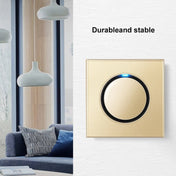 86mm Round LED Tempered Glass Switch Panel, Gold Round Glass, Style:Telephone-Computer Socket Eurekaonline