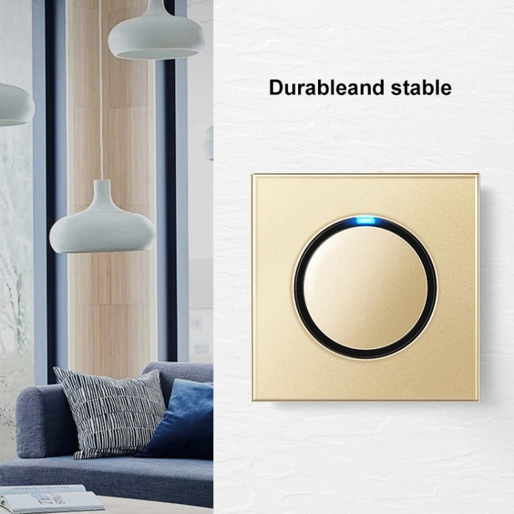 86mm Round LED Tempered Glass Switch Panel, Gold Round Glass, Style:Three Billing Control Eurekaonline