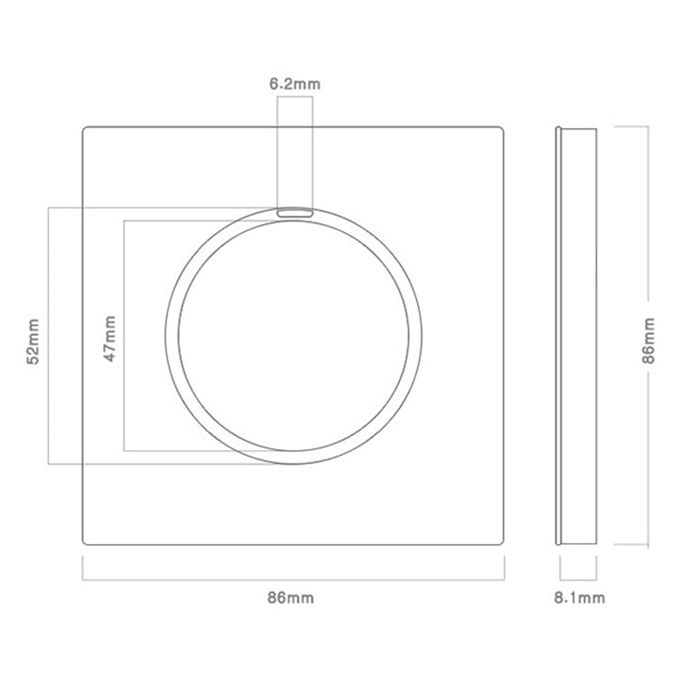 86mm Round LED Tempered Glass Switch Panel, Gray Round Glass, Style:Four Open Dual Control Eurekaonline