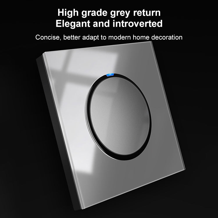 86mm Round LED Tempered Glass Switch Panel, Gray Round Glass, Style:One Open Multiple Control Eurekaonline