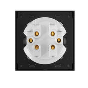 86mm Round LED Tempered Glass Switch Panel, Gray Round Glass, Style:TV Socket Eurekaonline