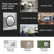 86mm Round LED Tempered Glass Switch Panel, Gray Round Glass, Style:Telephone Socket Eurekaonline