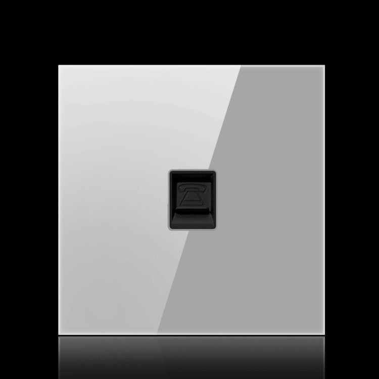 86mm Round LED Tempered Glass Switch Panel, Gray Round Glass, Style:Telephone Socket Eurekaonline