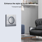 86mm Round LED Tempered Glass Switch Panel, Gray Round Glass, Style:Telephone-TV Socket Eurekaonline