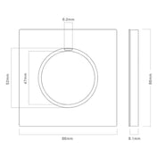 86mm Round LED Tempered Glass Switch Panel, Gray Round Glass, Style:Three Billing Control Eurekaonline