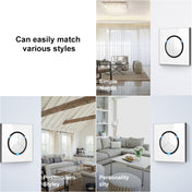 86mm Round LED Tempered Glass Switch Panel, White Round Glass, Style:Dual Computer Socket Eurekaonline