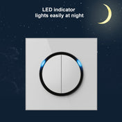 86mm Round LED Tempered Glass Switch Panel, White Round Glass, Style:Four Billing Control Eurekaonline