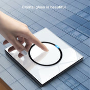 86mm Round LED Tempered Glass Switch Panel, White Round Glass, Style:Four Open Dual Control Eurekaonline
