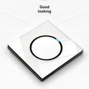 86mm Round LED Tempered Glass Switch Panel, White Round Glass, Style:Four Open Dual Control Eurekaonline