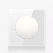 86mm Round LED Tempered Glass Switch Panel, White Round Glass, Style:One Open Multiple Control Eurekaonline
