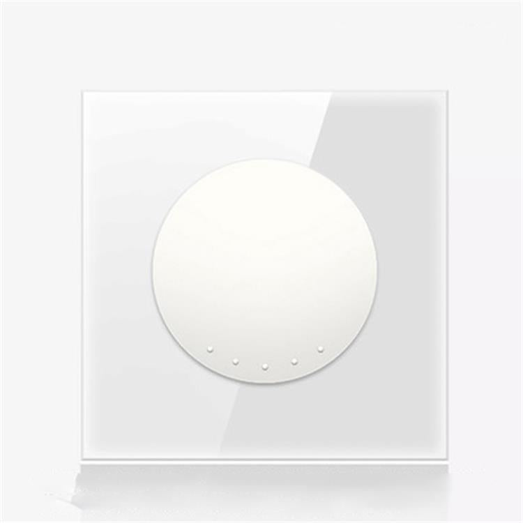 86mm Round LED Tempered Glass Switch Panel, White Round Glass, Style:One Open Multiple Control Eurekaonline