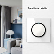86mm Round LED Tempered Glass Switch Panel, White Round Glass, Style:TV-Computer Socket Eurekaonline