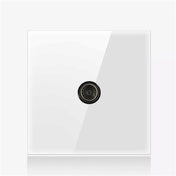 86mm Round LED Tempered Glass Switch Panel, White Round Glass, Style:TV Socket Eurekaonline