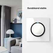 86mm Round LED Tempered Glass Switch Panel, White Round Glass, Style:Three Open Dual Control Eurekaonline