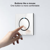 86mm Round LED Tempered Glass Switch Panel, White Round Glass, Style:Three Open Dual Control Eurekaonline